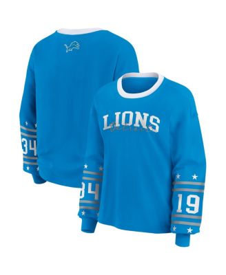 WEAR by Erin Andrews - Women's Blue Detroit Lions Plus Size Sport Long-Sleeve T-Shirt
