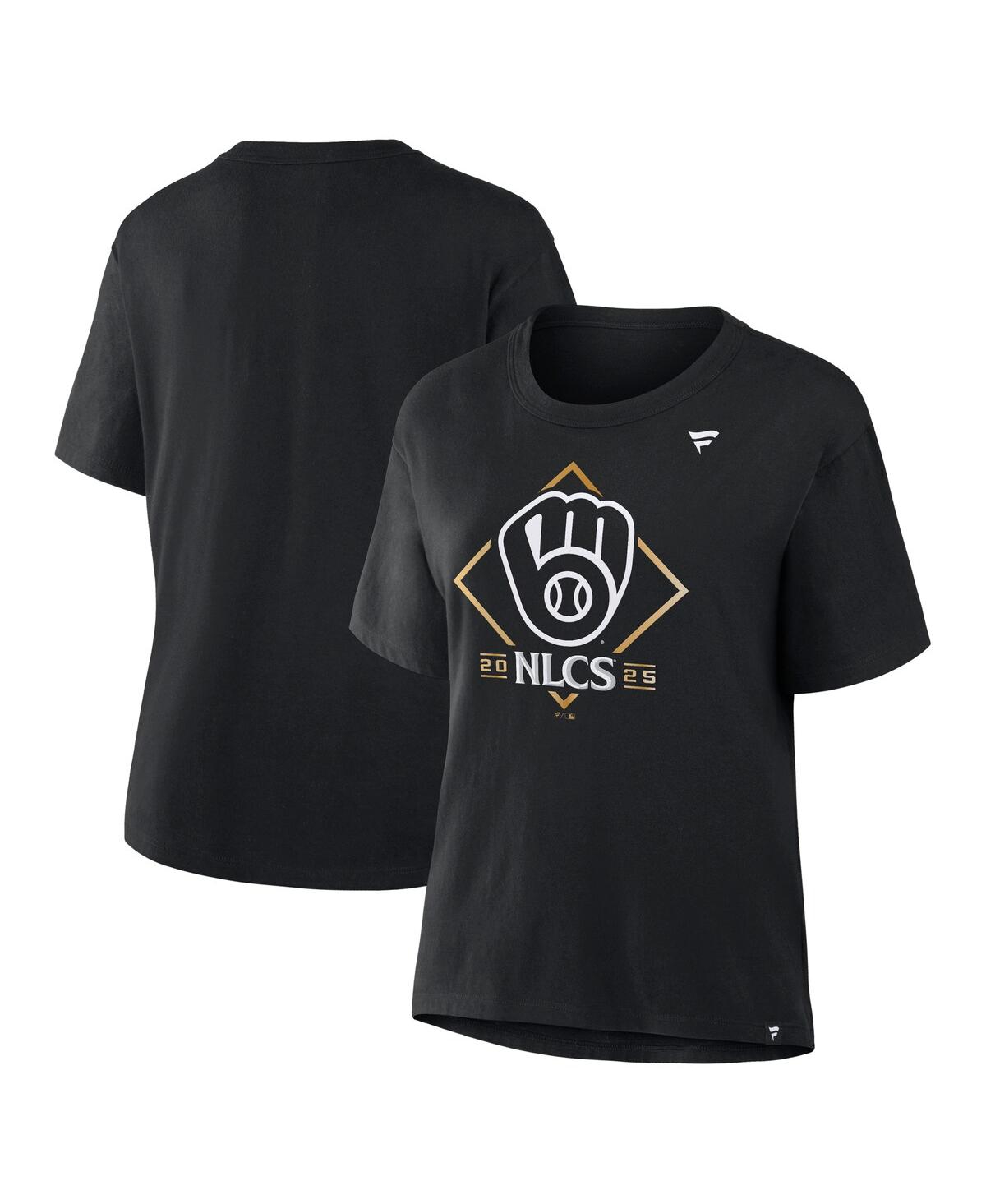 Fanatics Women's Black Milwaukee Brewers 2025 National League Division Series Champions Locker Room T-shirt In Black
