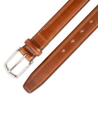 Men's Double Stitched Leather Dress Belt