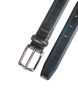 Men's Double Stitched Leather Dress Belt