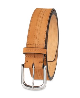 Men's Seam-Stitched Leather Dress Belt