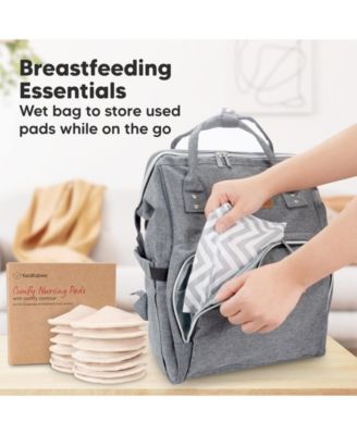14pk Organic Nursing Pads, Washable Breast Pads + Wash Bag, Reusable Nipple Pads