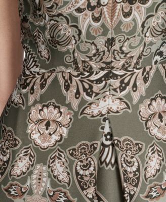 Women's Printed Extended V-Neck Dress