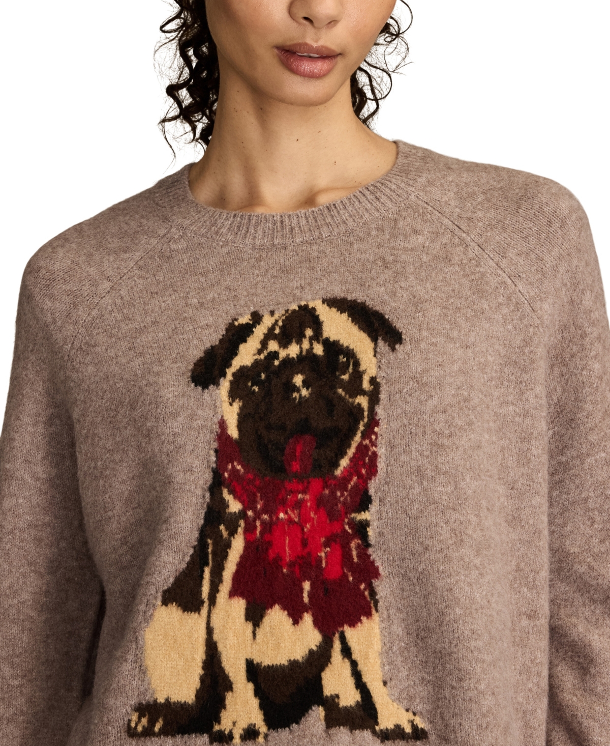 Lucky Brand Women's Cloud Soft Pug Crewneck Sweater