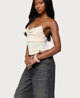 Women's Khloey Chain Cowl Neck Top