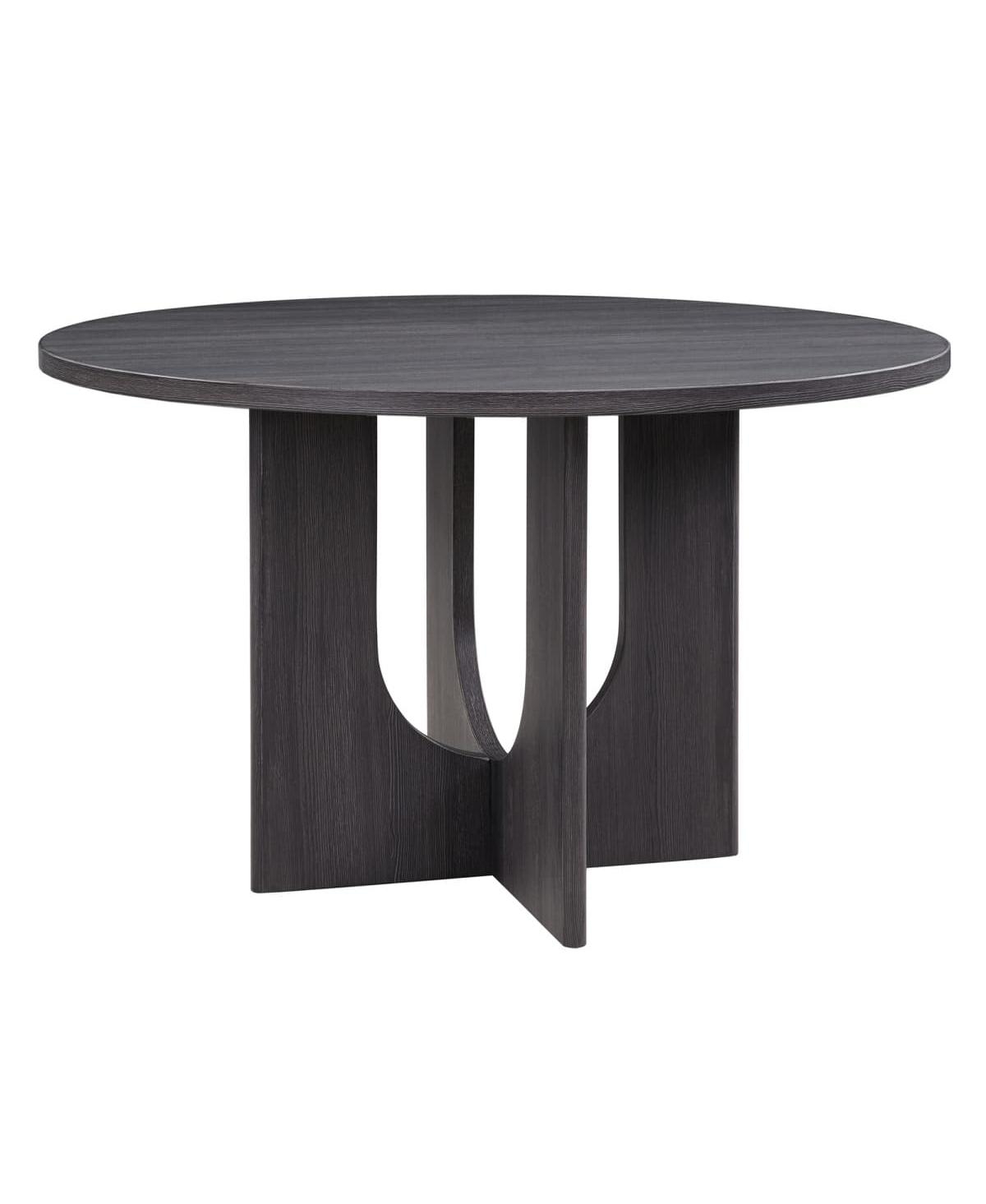 Maison Boucle 5-Pc Set Round Dining Table & Upholstered Chairs for Kitchen or Small Spaces
