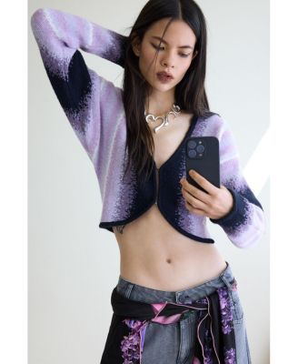 Women's Striped cardigan sweater