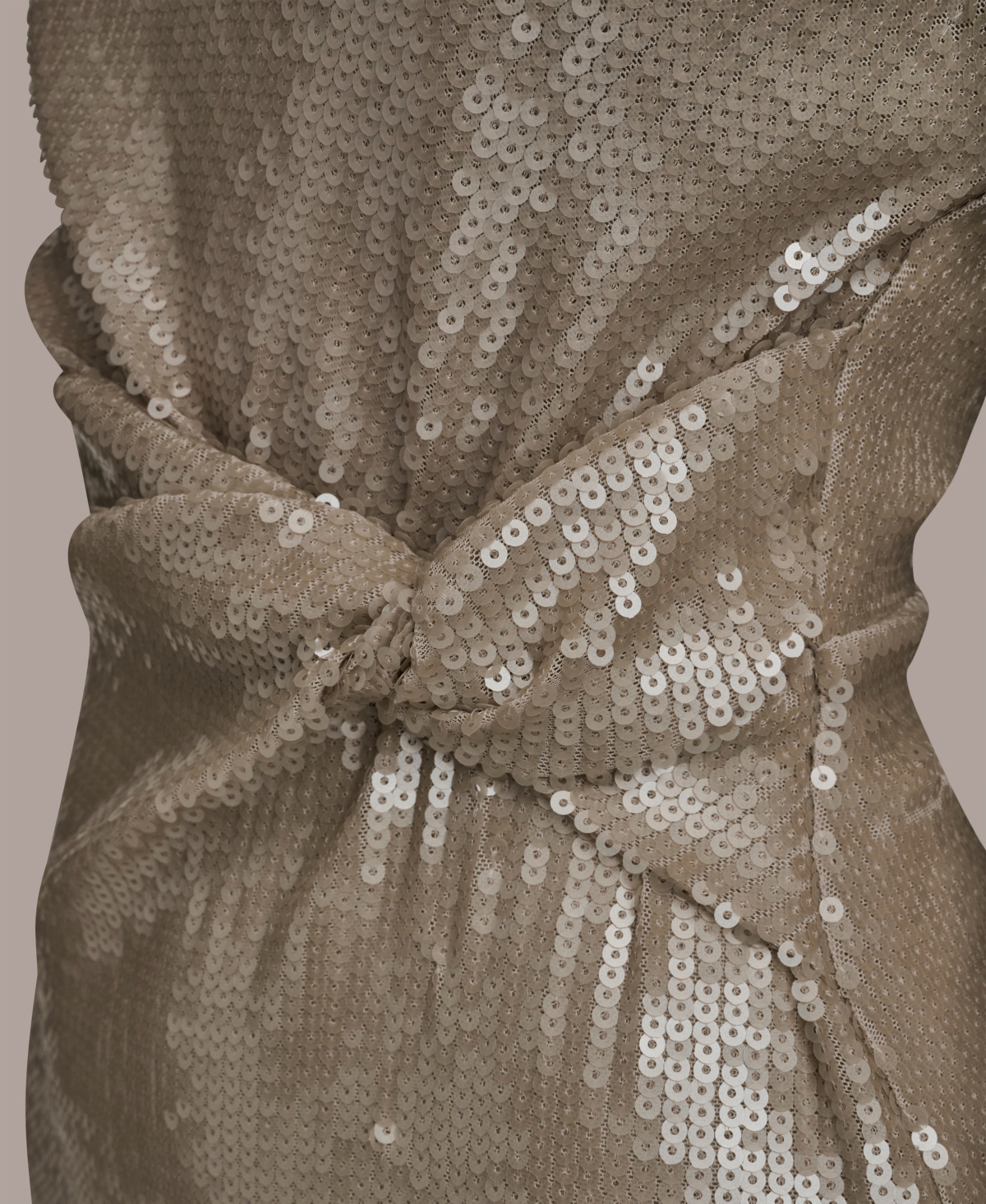 Donna Karan New York Sequin Sleeveless Midi Dress In Brown