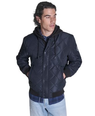 Men's Diamond Quilted Baseball Bomber Jacket