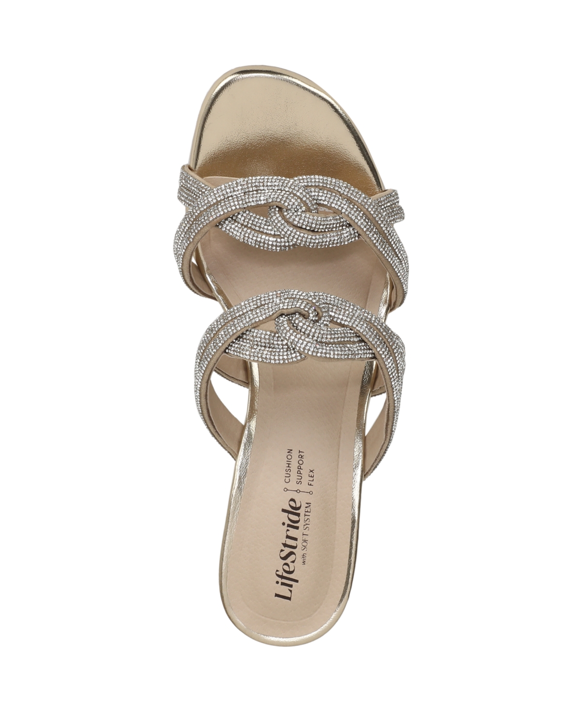 Lifestride Night Out Crystal Embellished Slide Sandal In Silver
