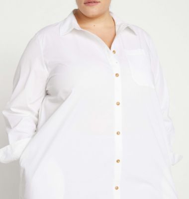 Women's Plus Size Odeon Stretch Poplin Shirtdress