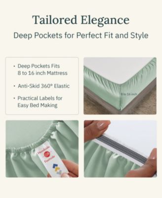 Certified Luxury 100% Egyptian Cotton Sheets, King Sheets For King Size Bed, 4 Piece Deep Pocket Bed Sheets Set