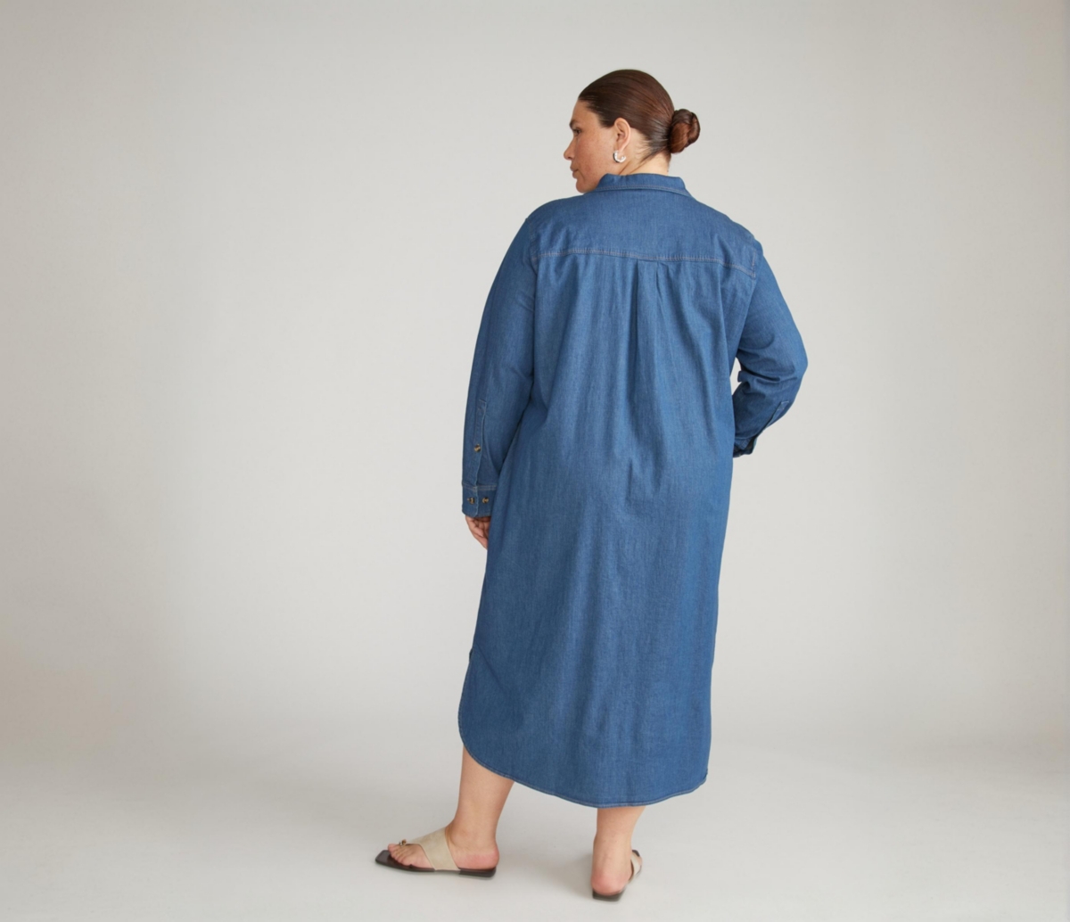 Universal Standard Women's Odeon Stretch Cotton Chambray Shirtdress