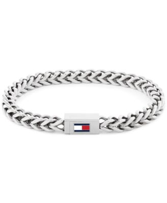 Tommy Hilfiger - Men's Silver-Tone Stainless Steel Braided Bracelet