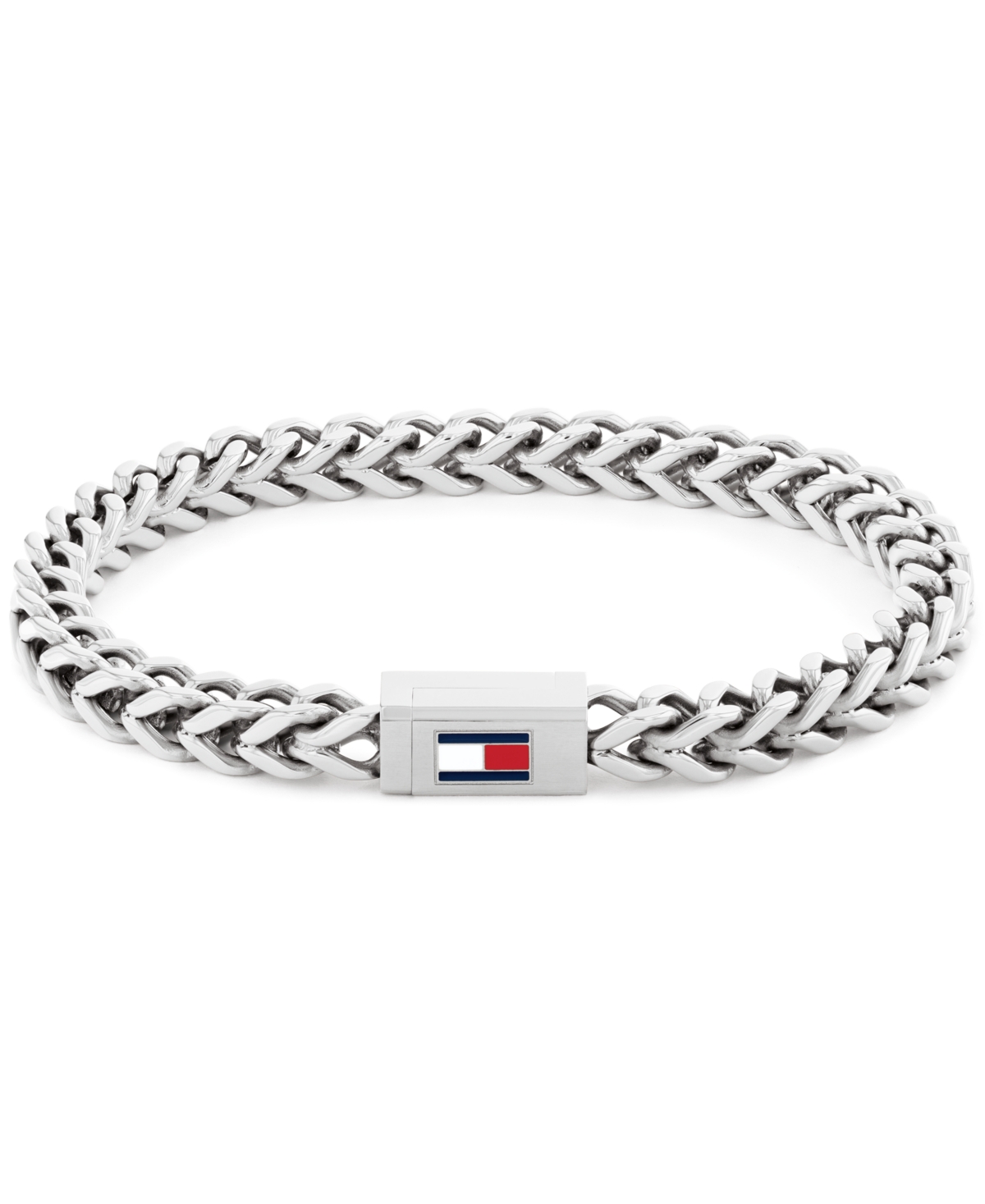 Tommy Hilfiger Braided Chain Link Bracelet In Metallic