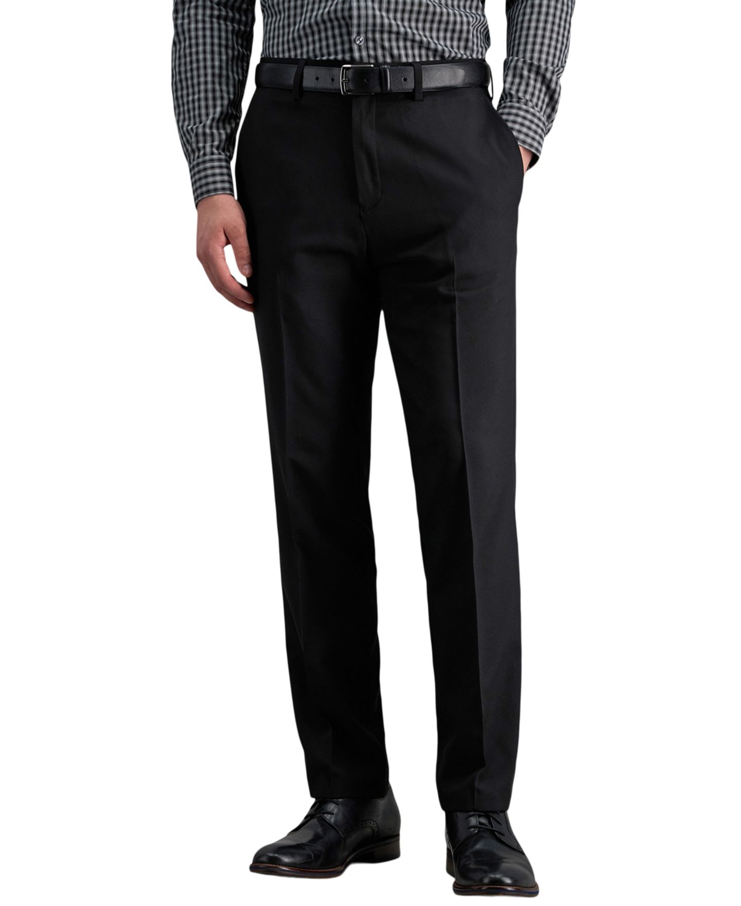 Мужские брюки Kenneth Cole Reaction Modern-Fit Micro-Check Dress Pants, цвет: Чёрный — фото 2