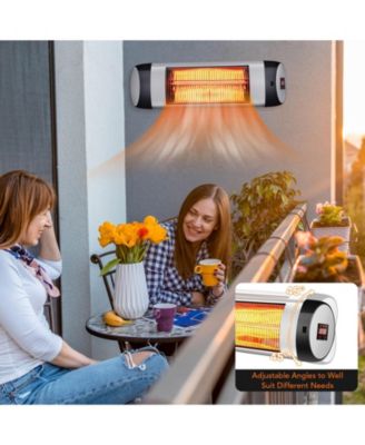 1500W Wall-Mounted Electric Heater Patio Infrared Heater with Remote Control