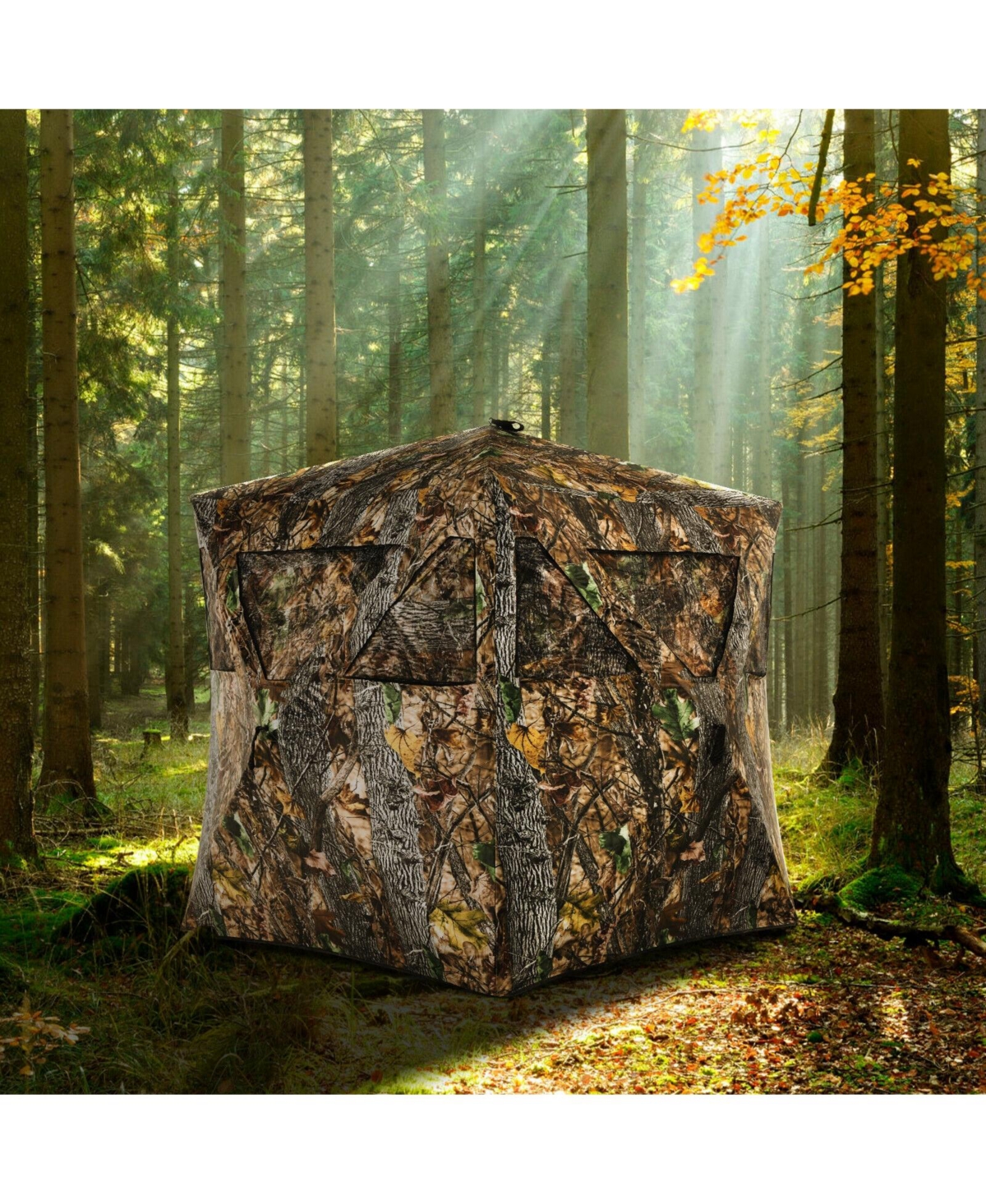 Givimo 3 Person Portable Pop-Up Ground Hunting Blind with Tie