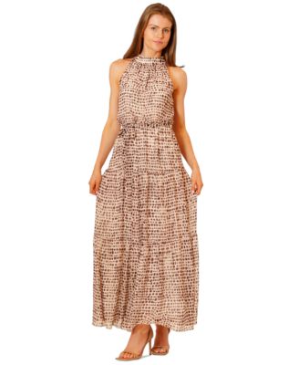 julia jordan - Women's Mock Neck 3 Tier Maxi Dress