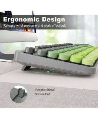 Wireless Keyboard and Mouse Combo – 2.4GHz Cordless, Quiet Slim Set with Cute Round Keys for Laptop, Computer, TV