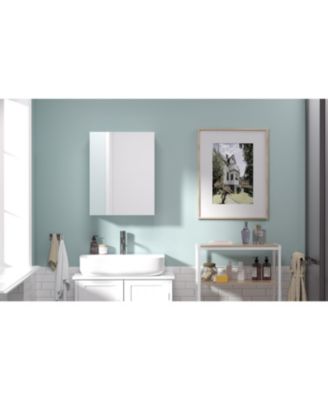 18x14 inch Bathroom Wall Cabinet, Saver Storage, Medicine Cabinet with 1 Door and Adjustable Shelves Flat-Pack Design