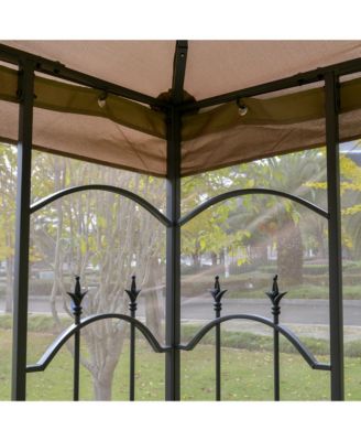 Decorative Outdoor Gazebo with Corner Shelves,