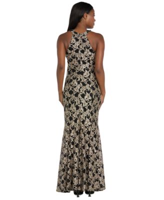 Women's Long Lace Scalloped Bodice Dress