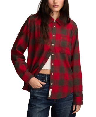 Women's Clyde Plaid Boyfriend Button-Down Shirt