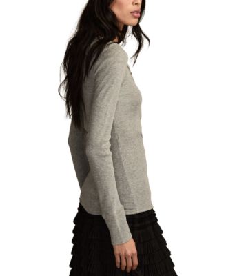 Women's Embellished Long-Sleeve Henley Top