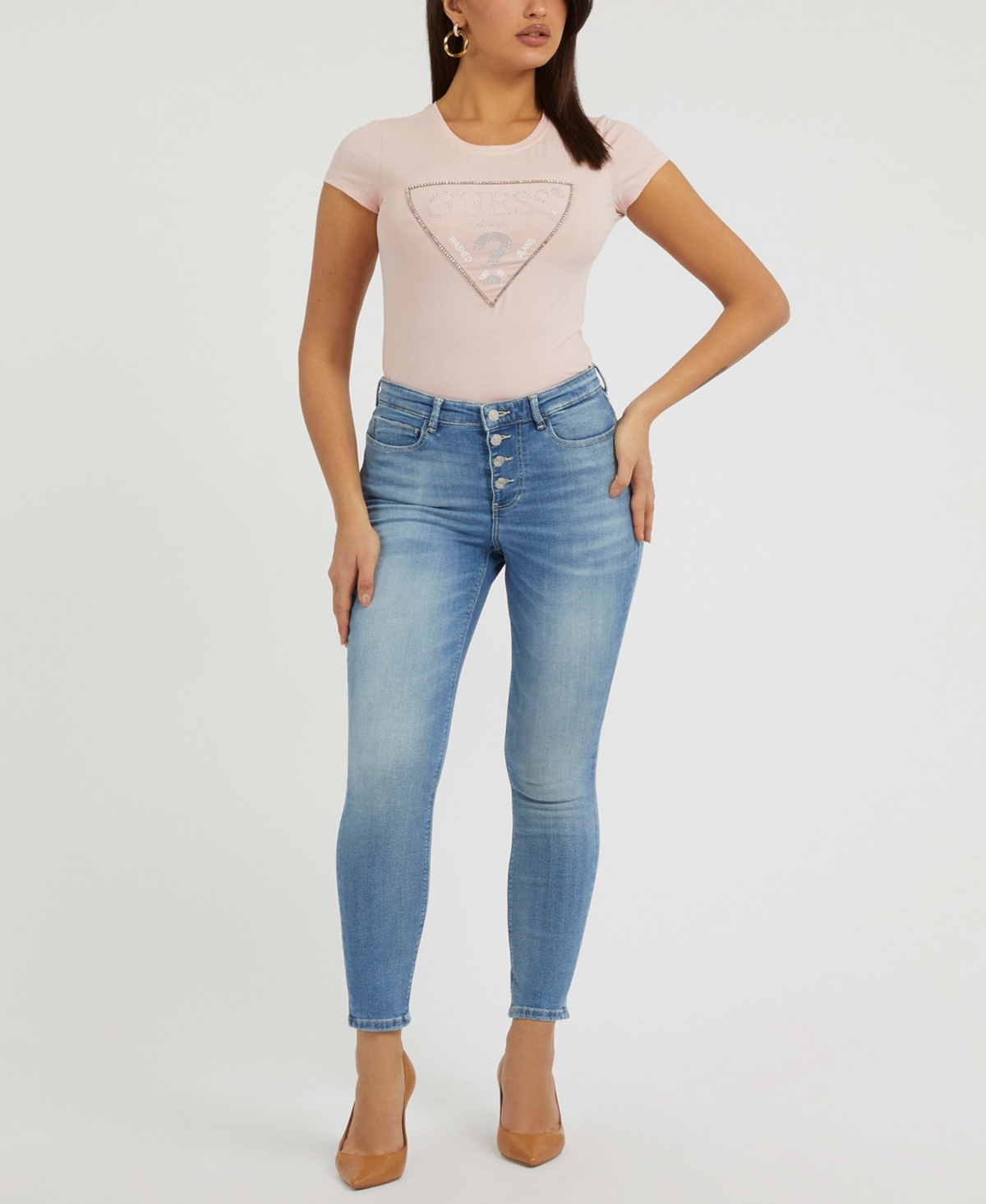Guess Women's Embellished Logo T-Shirt