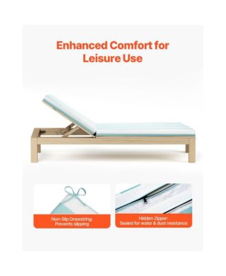 Set of 2 Outdoor Chaise Lounge Cushions Waterproof and Thick