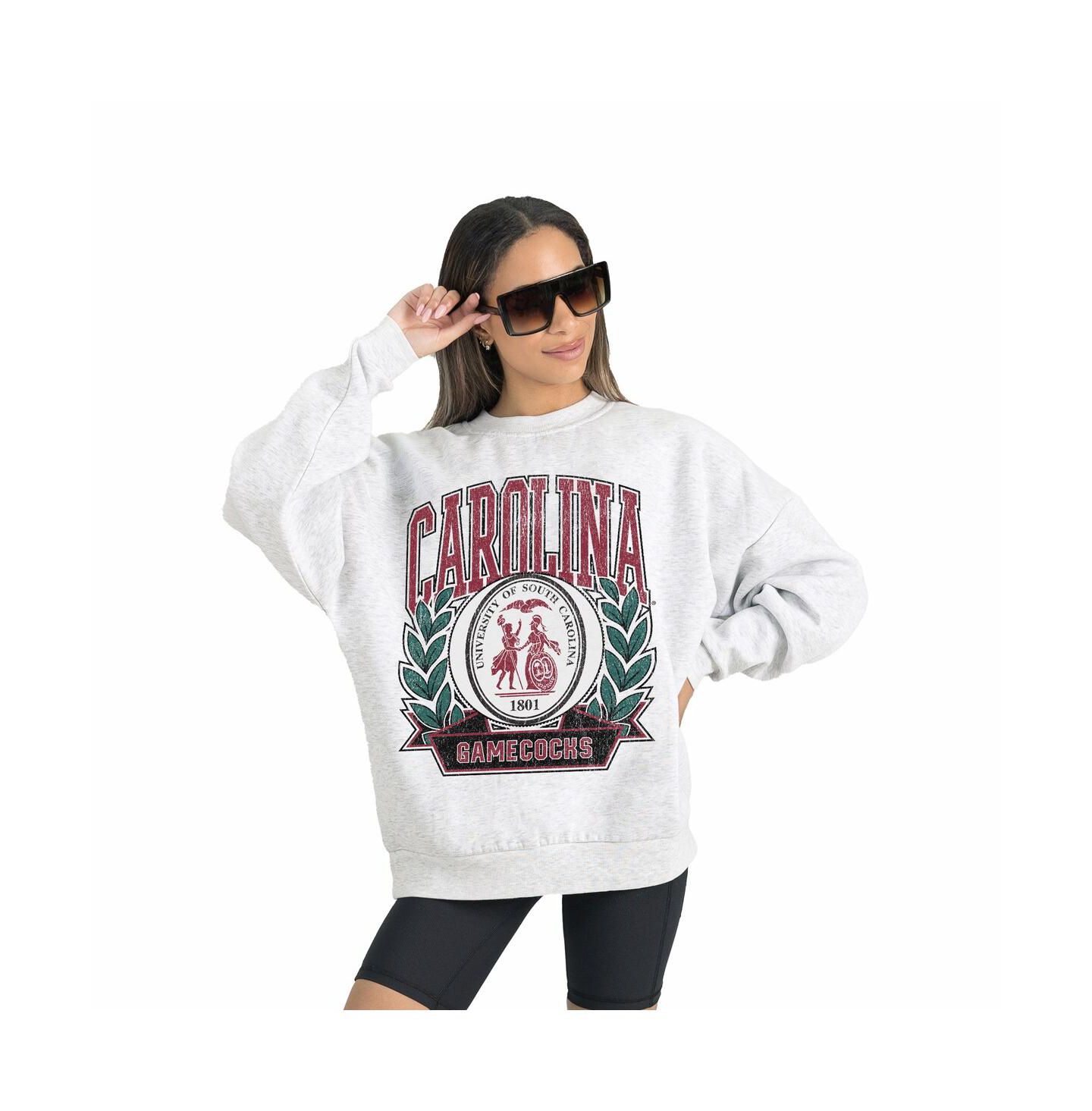 Женская толстовка Gameday Couture Gray South Carolina Gamecocks Premium Fleece Drop Shoulder Oversized Pullover — фото 2