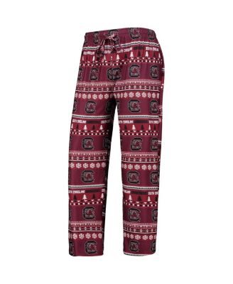 Men's 2-Piece Garnet South Carolina Gamecocks Ugly Sweater Long Sleeve Top and Pants Sleep Set