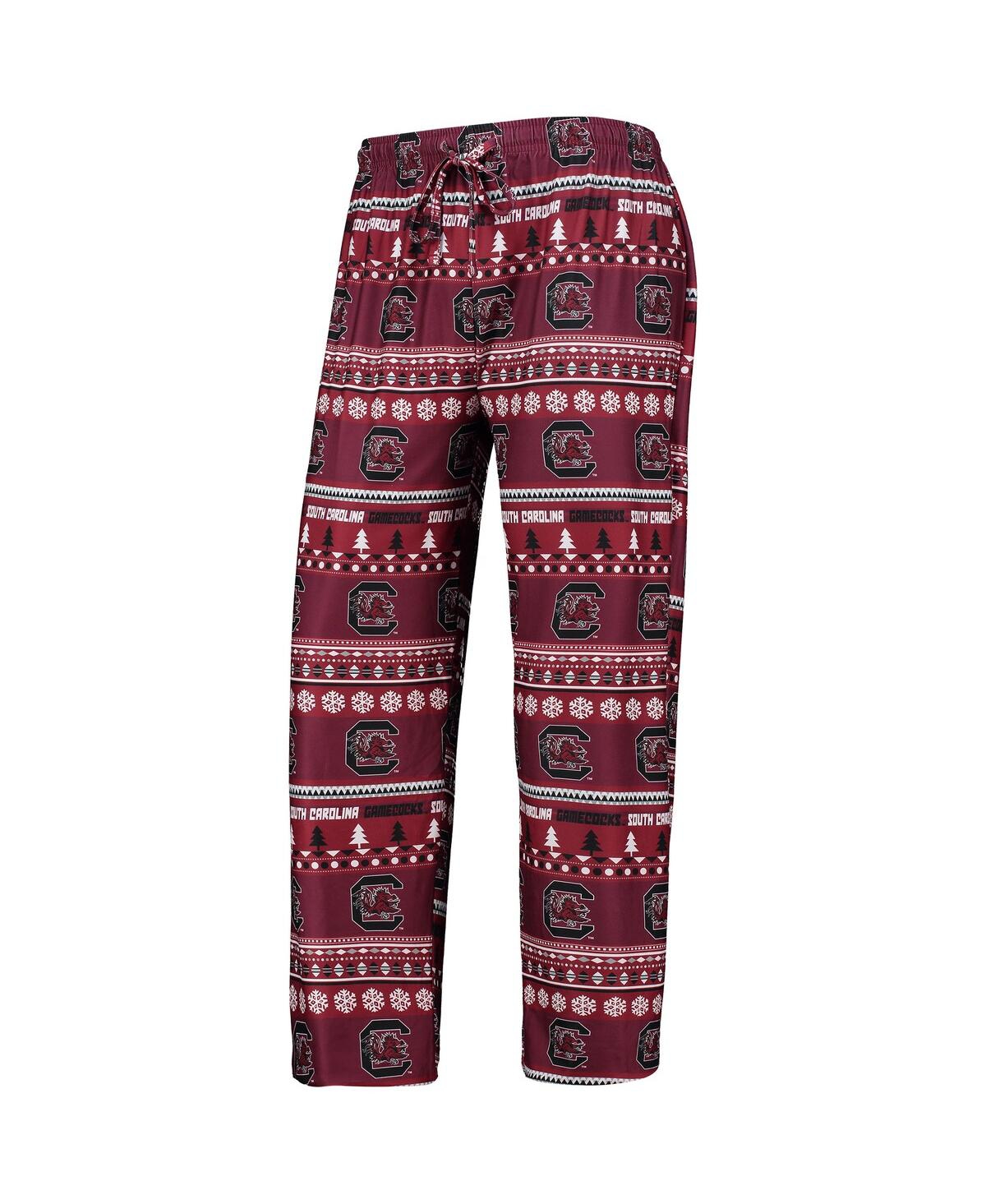 Concepts Sport Men's 2-piece Garnet South Carolina Gamecocks Ugly Sweater Long Sleeve Top And Pants Sleep Set In Burgundy