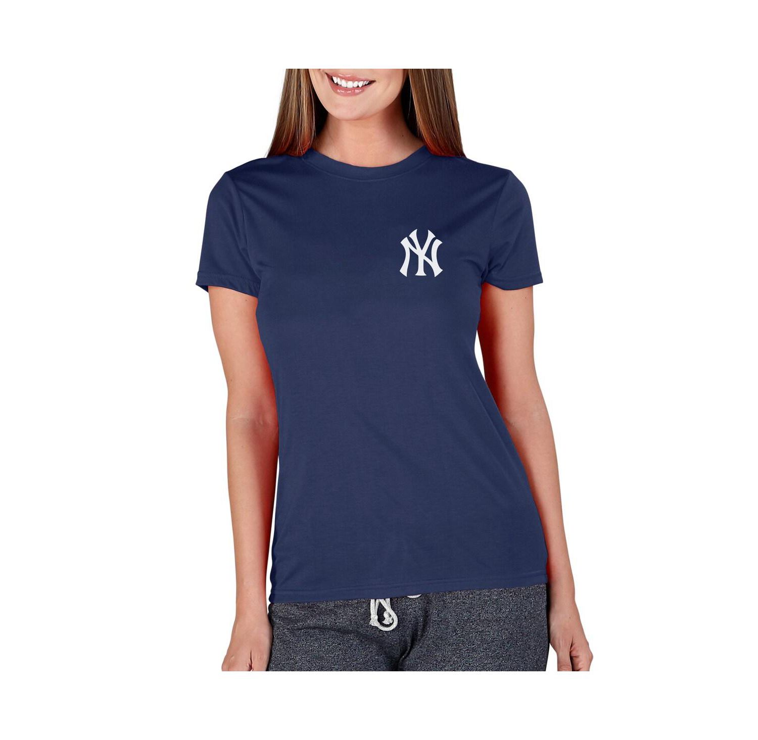 Women's Navy New York Yankees Marathon Knit Top