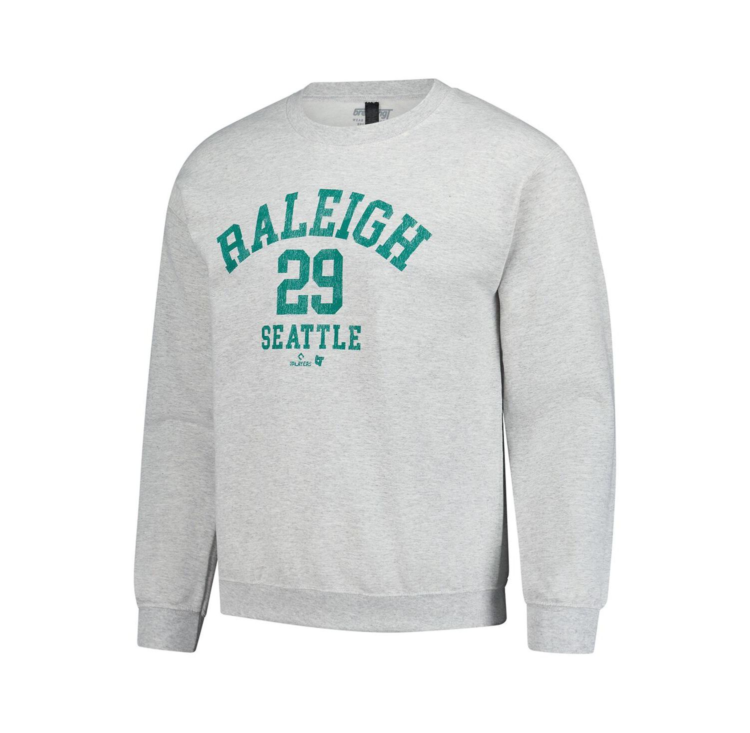 Men's and Women's Cal Raleigh Heather Gray MLBPA Player Name & Number Sweatshirt