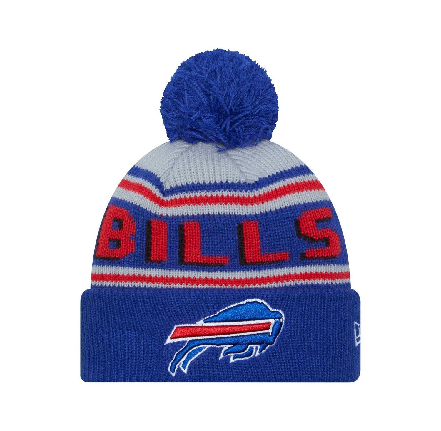Big Boys and Girls Royal Buffalo Bills Main Cuffed Knit with Pom Hat