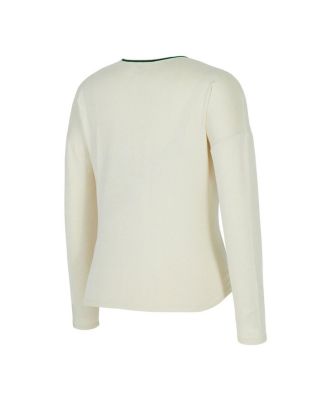 Women's 2-Piece Cream Boston Celtics Kaki Hacci Knit Long Sleeve Top and Shorts Set