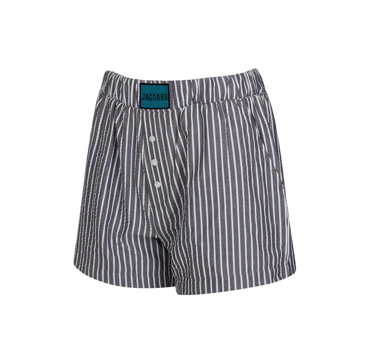 Women's 2-Pack Charcoal Jacksonville Jaguars Stripes and Solids Boxer Shorts Set