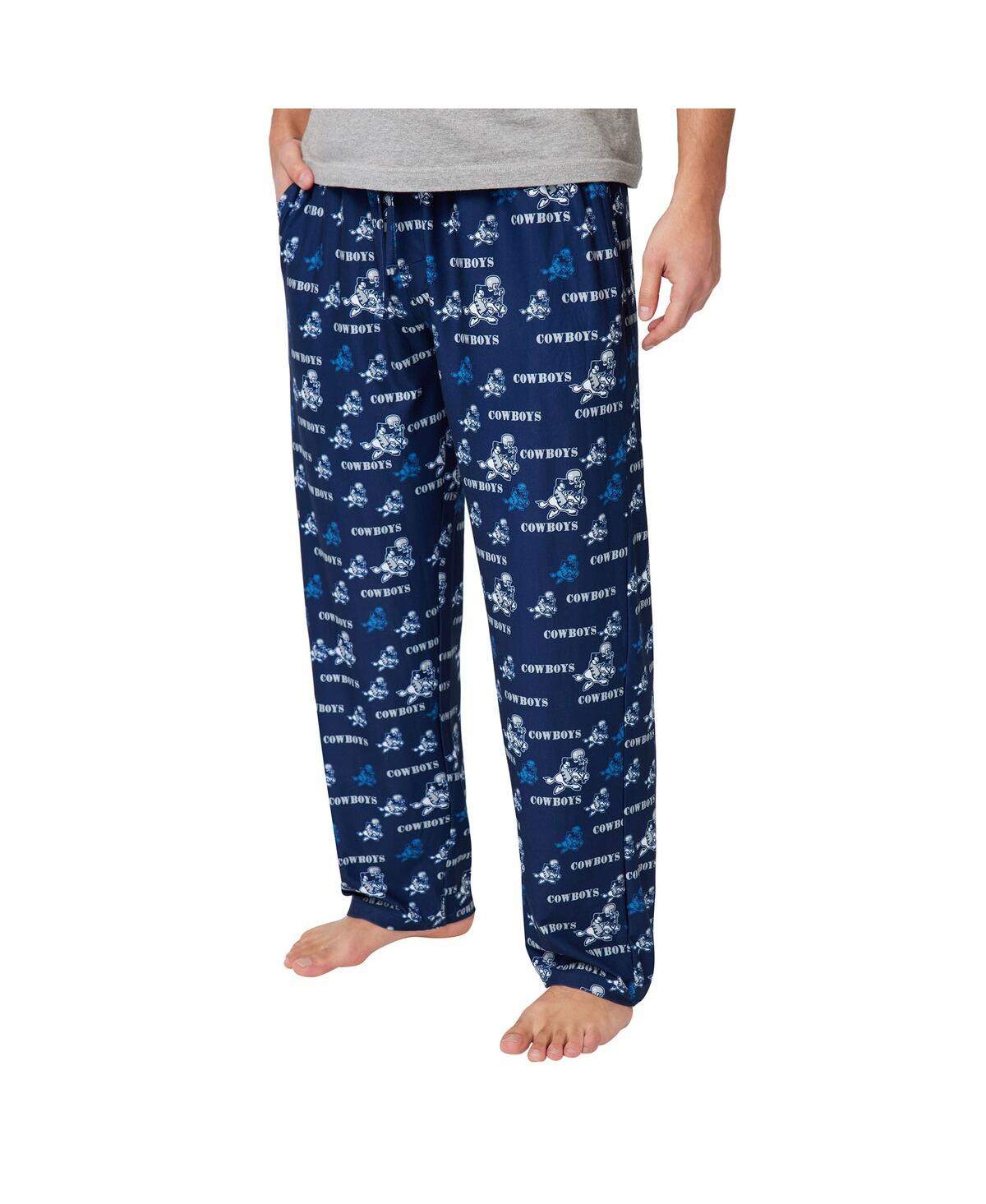 Concepts Sport Men's Navy Dallas Cowboys Retro Mosaic Allover Print Knit Pants In Blue
