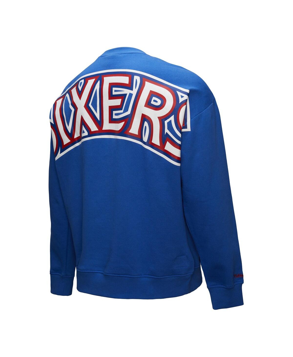 Mitchell & Ness Men's Royal Philadelphia 76ers Hardwood Classics There Back 2.0 Vintage Pullover Sweatshirt