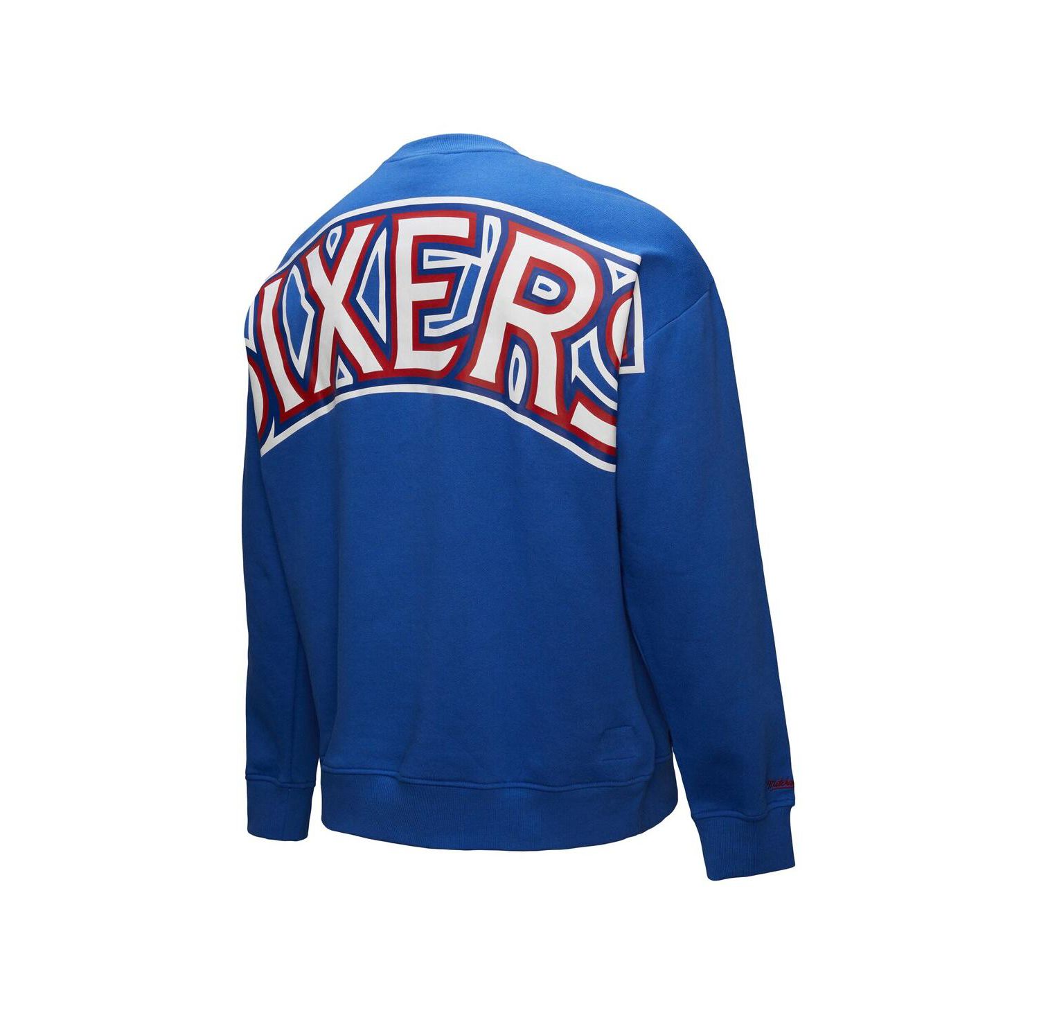 Men's Royal Philadelphia 76ers Hardwood Classics There Back 2.0 Vintage Pullover Sweatshirt
