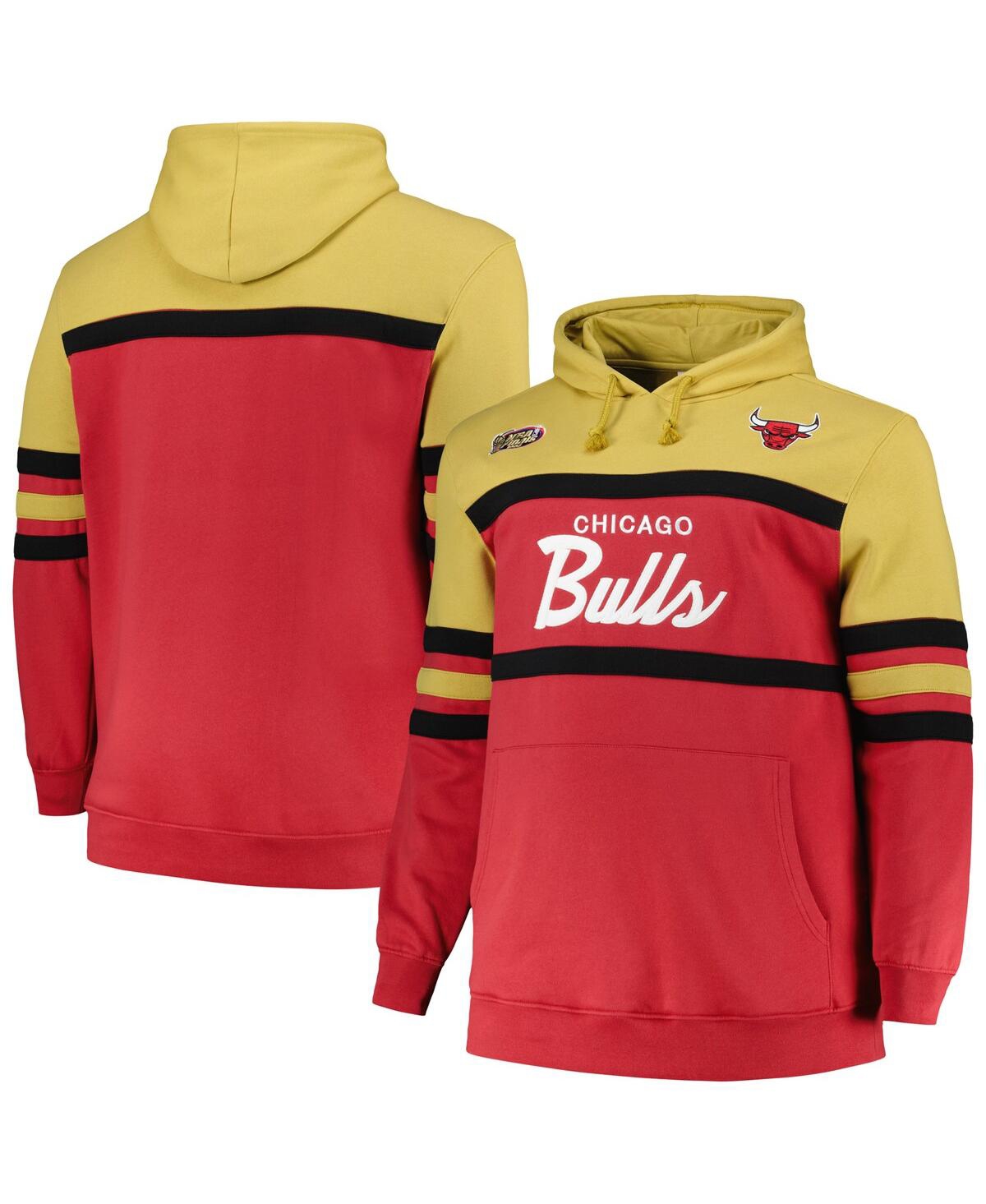 Mitchell & Ness Men's Red Chicago Bulls Big Tall Hardwood Classics Head Coach Pullover Hoodie