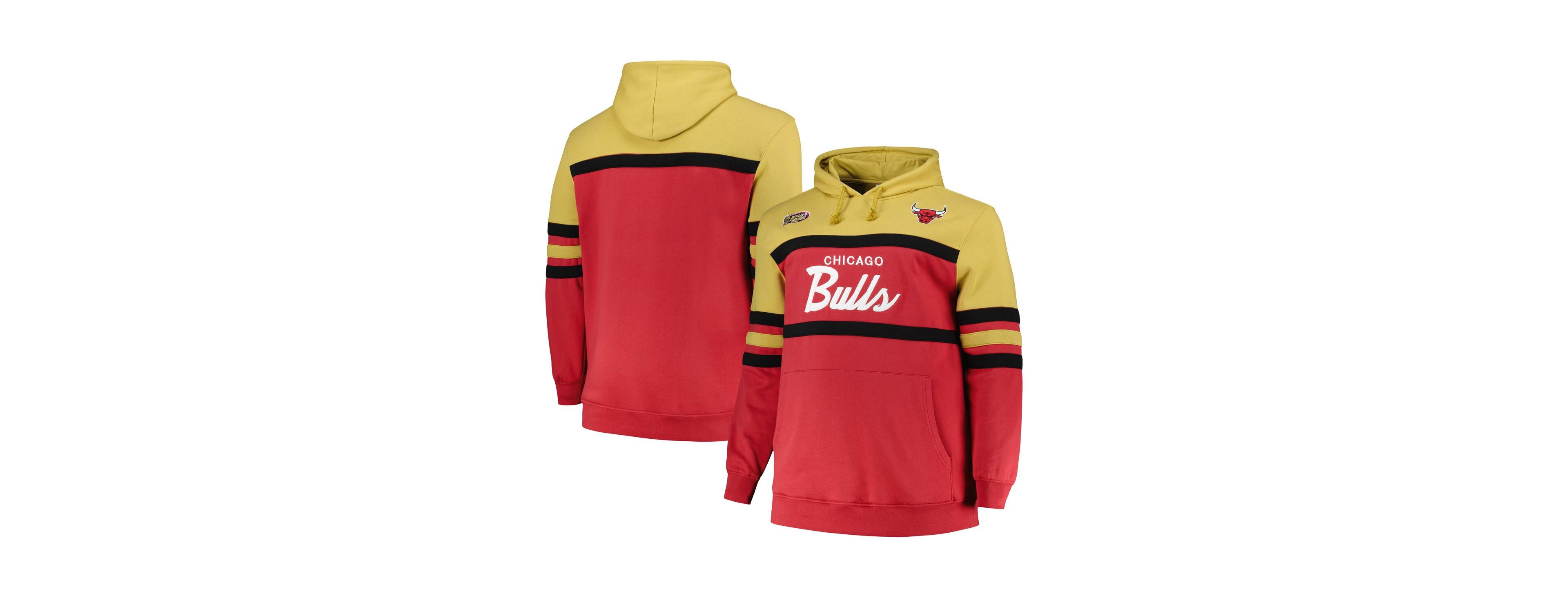 Mitchell & Ness Men's Red Chicago Bulls Big Tall Hardwood Classics Head Coach Pullover Hoodie