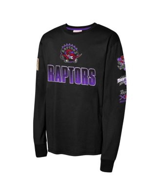 Big Boys and Girls Black Toronto Raptors Hardwood Classics All Over Long Sleeve T-Shirt