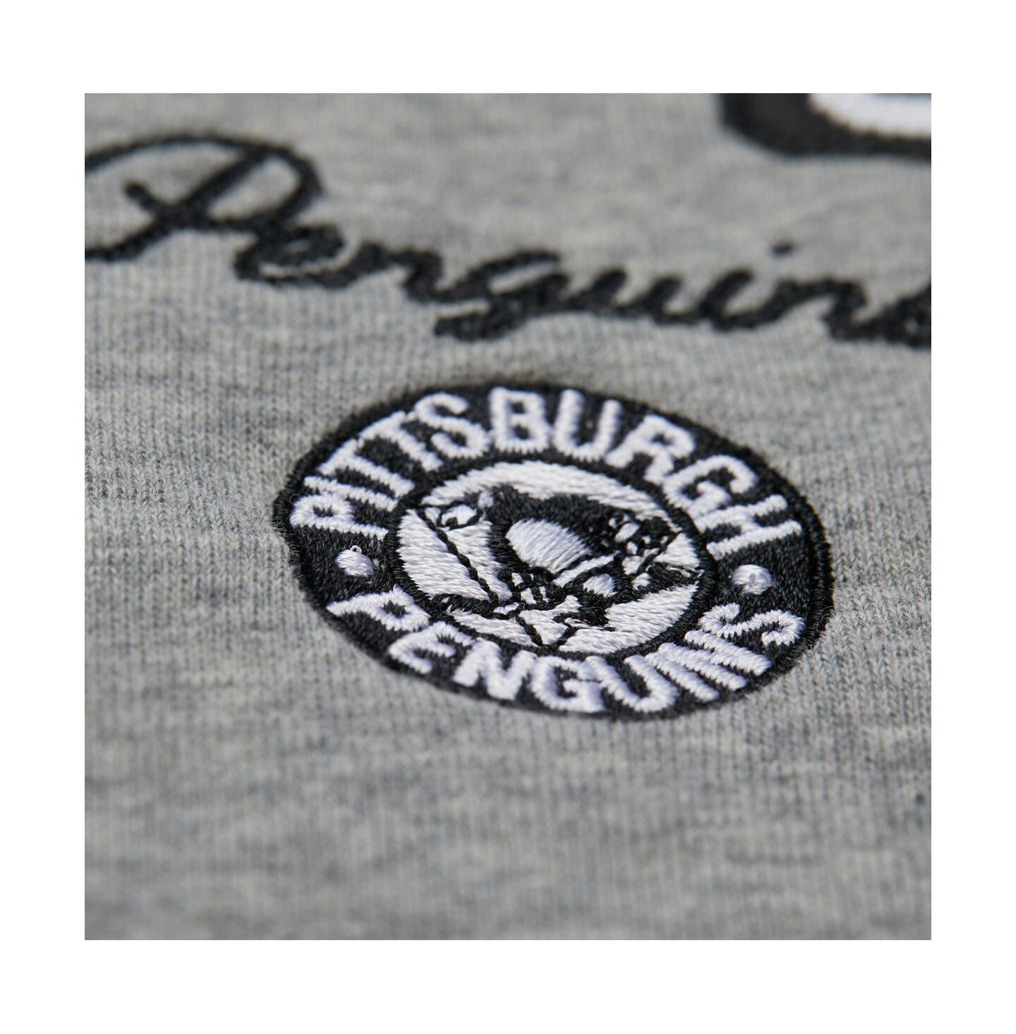 Женская толстовка Mitchell & Ness Heather Gray Pittsburgh Penguins Logo Lightweight Pullover — фото 3