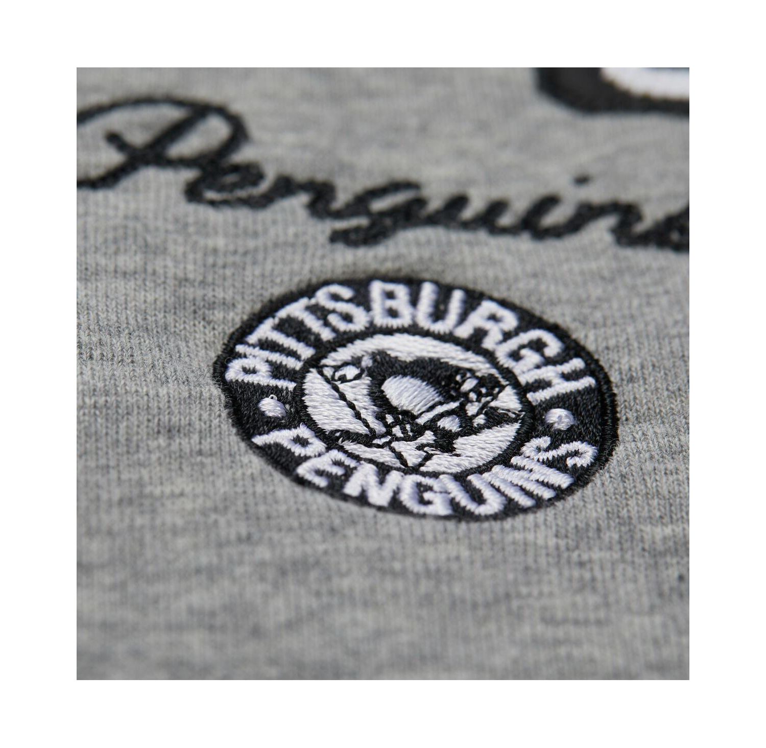 Women's Heather Gray Pittsburgh Penguins Logo Lightweight Pullover Sweatshirt