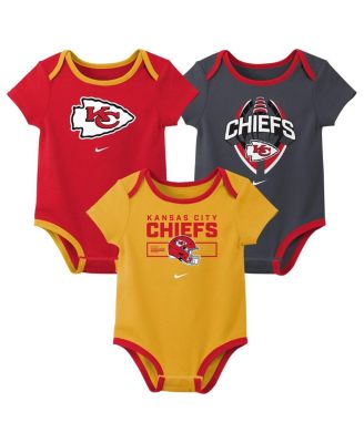 Nike - Baby Boys and Girls 3-Pack Kansas City Chiefs Bodysuit Set