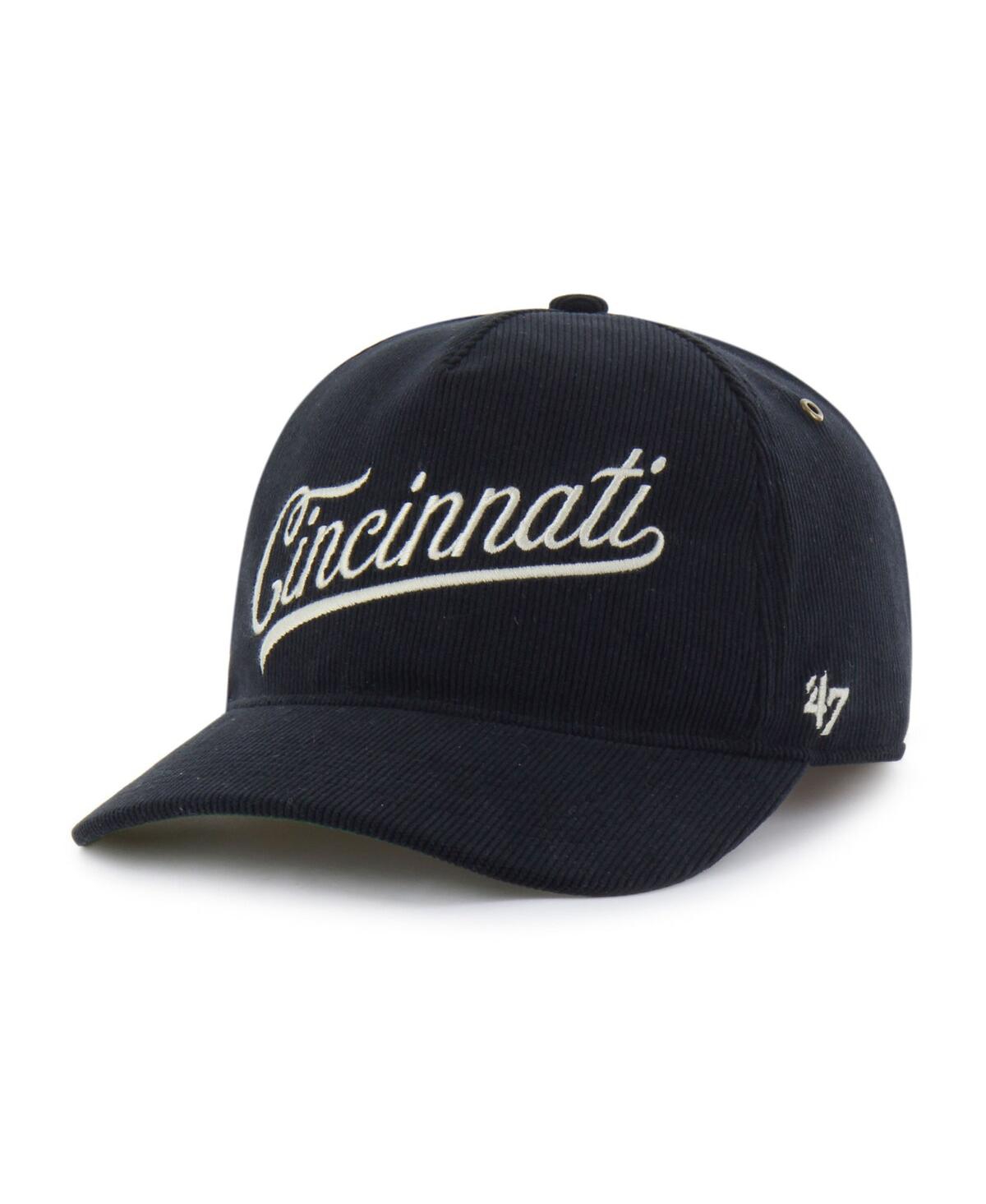 47 Brand Men's And Women's Black Cincinnati Bearcats Collections Golden Age Corduroy Hitch Adjustable Hat In Black