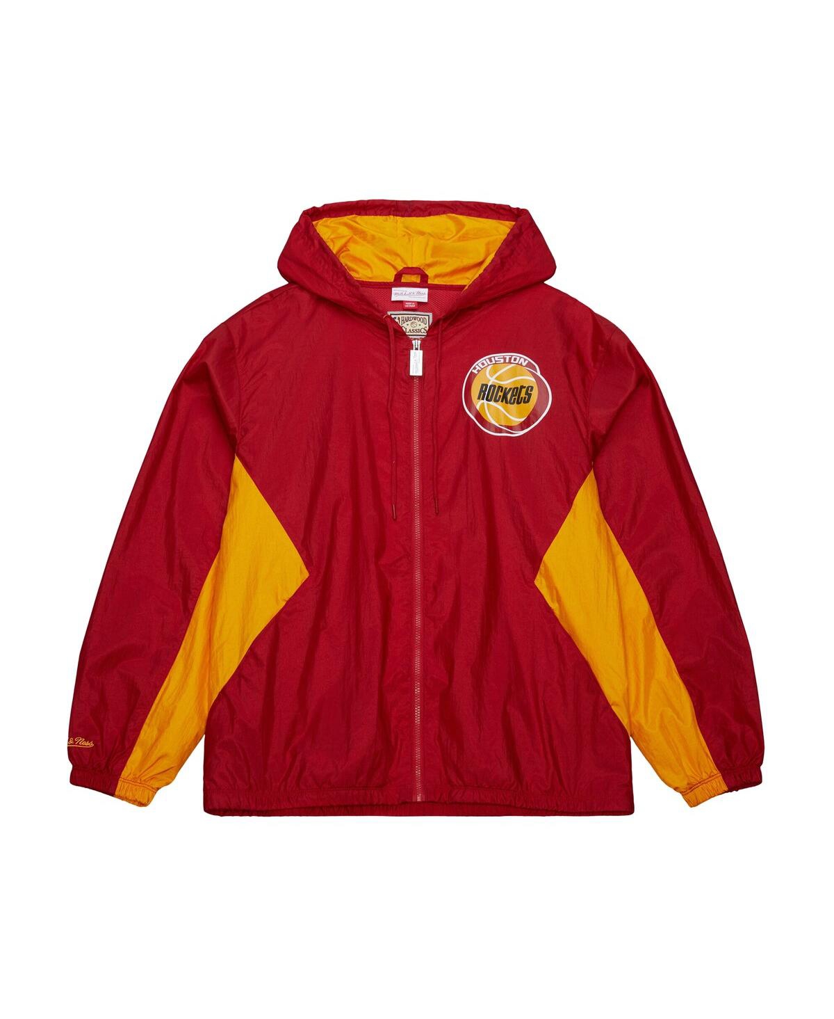 Mitchell & Ness Men's Red Houston Rockets Playmaker Full-zip Hooded Windbreaker Jacket In Red